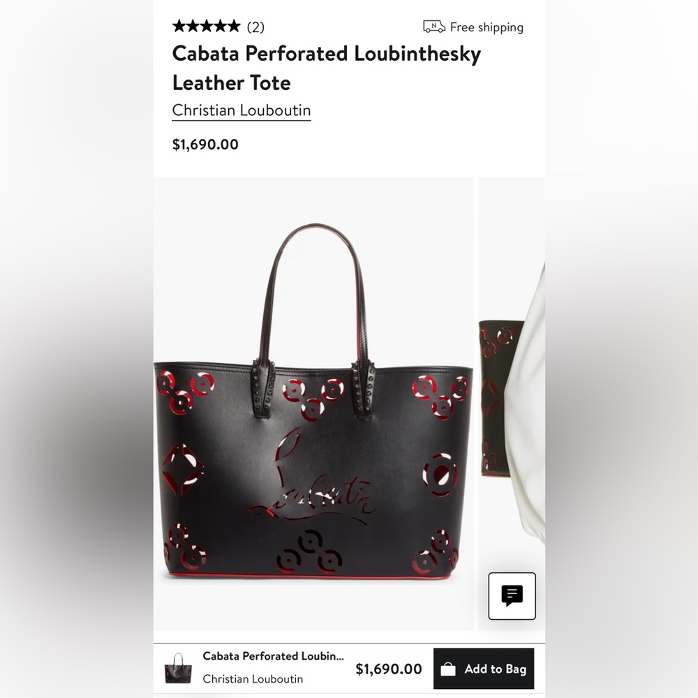 Christian Louboutin perforated tote w/ COA - Picture 6 of 13
